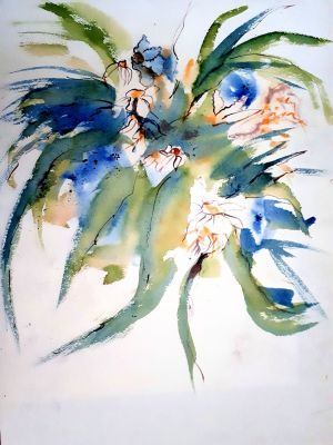 kunst stillleben aqua